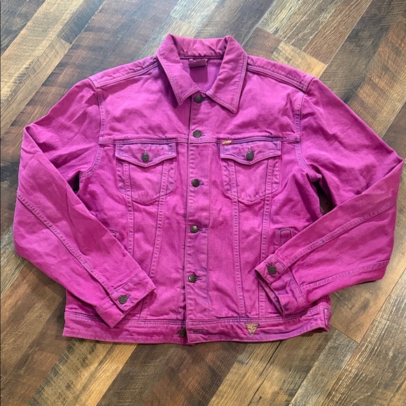 Guess Other - GUESS x Sean Wotherspoon Farmers Market Magenta Acid Wash Denim Jacket Large